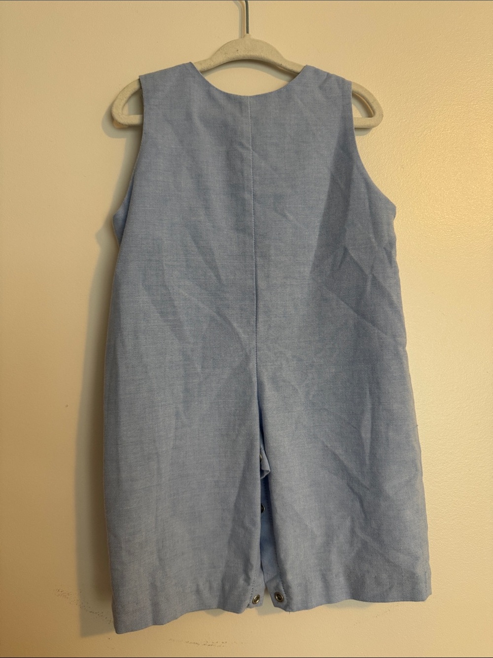 Chambray Smocked Pumpkin Kids Romper - Picture 3 of 3